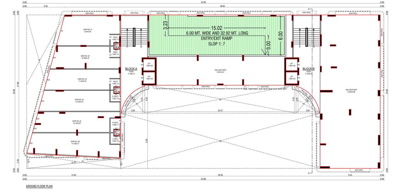 sahjanand shreehari Block A, B Cluster Plan for ground Floor