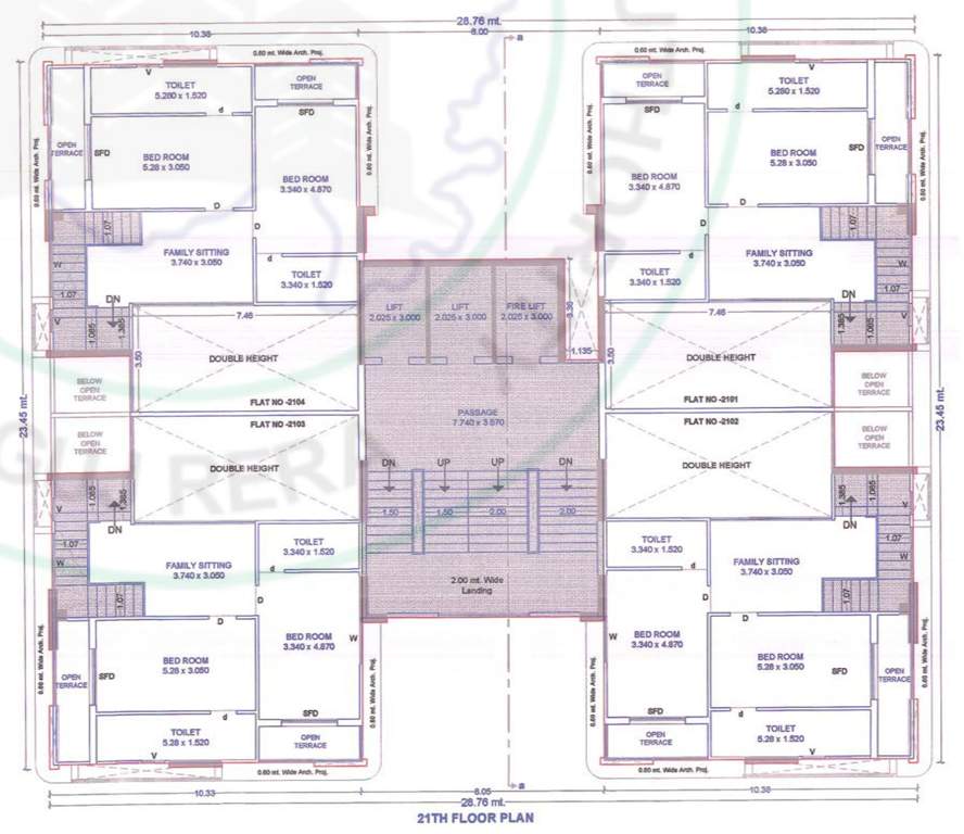  rajhans unica Tower A Cluster Plan for 21th Floor