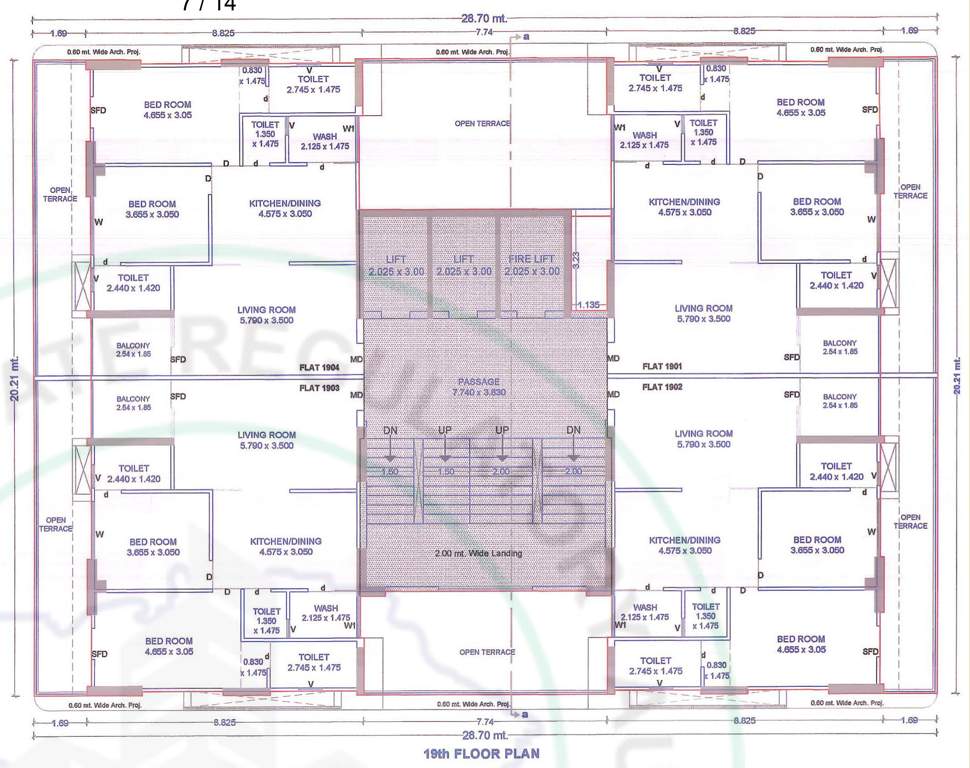  rajhans unica Tower B Cluster Plan for 19th Floor