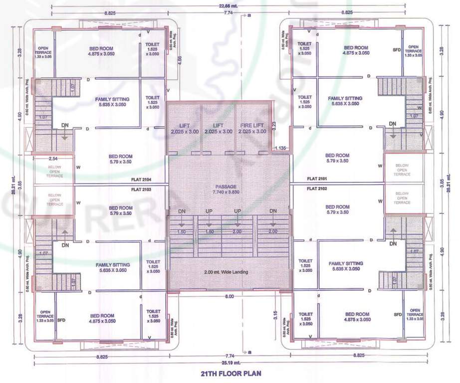  rajhans unica Tower B Cluster Plan for 21th Floor