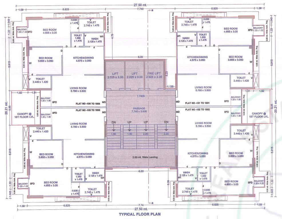  rajhans unica Tower B Cluster Plan from 1st to 18th Floor