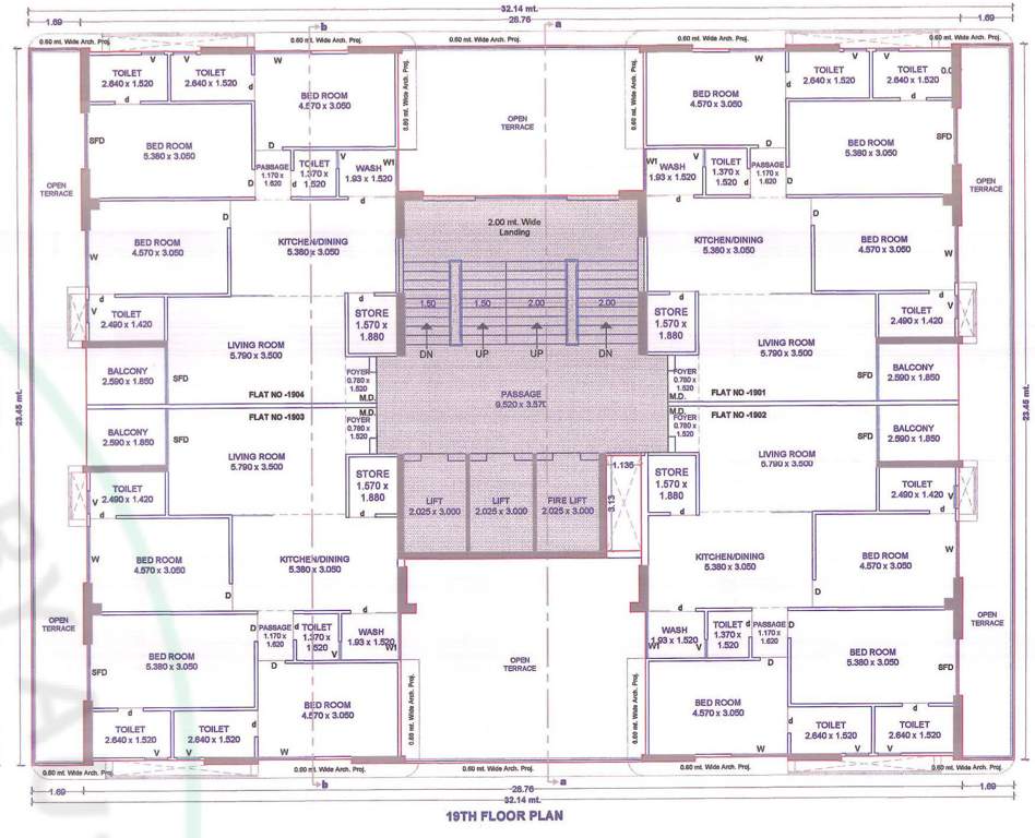 rajhans unica Tower D Cluster Plan for 19th Floor