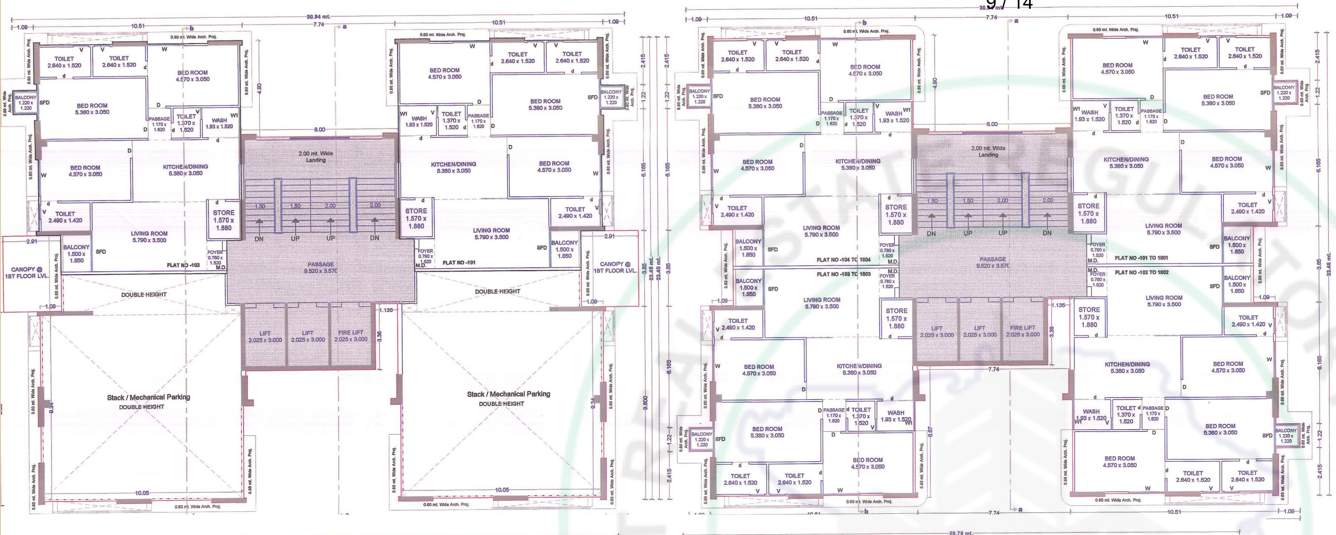  rajhans unica Tower D Cluster Plan from 1st to 18th Floor