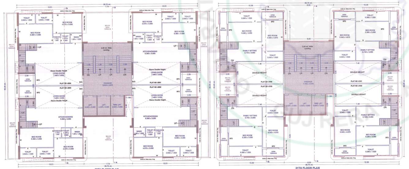  rajhans unica Tower D Cluster Plan from 20th to 21th Floor