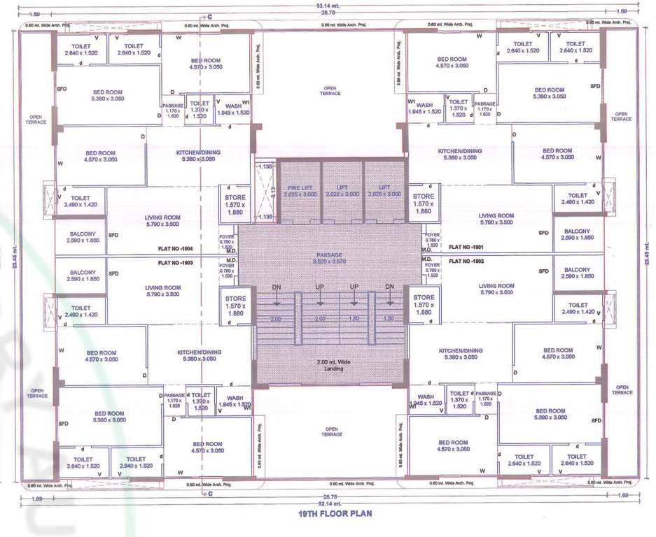  rajhans unica Tower E,G Cluster Plan for 19th Floor