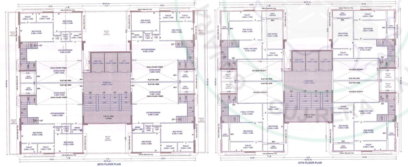  rajhans unica Tower E,G Cluster Plan from 20th to 21th Floor
