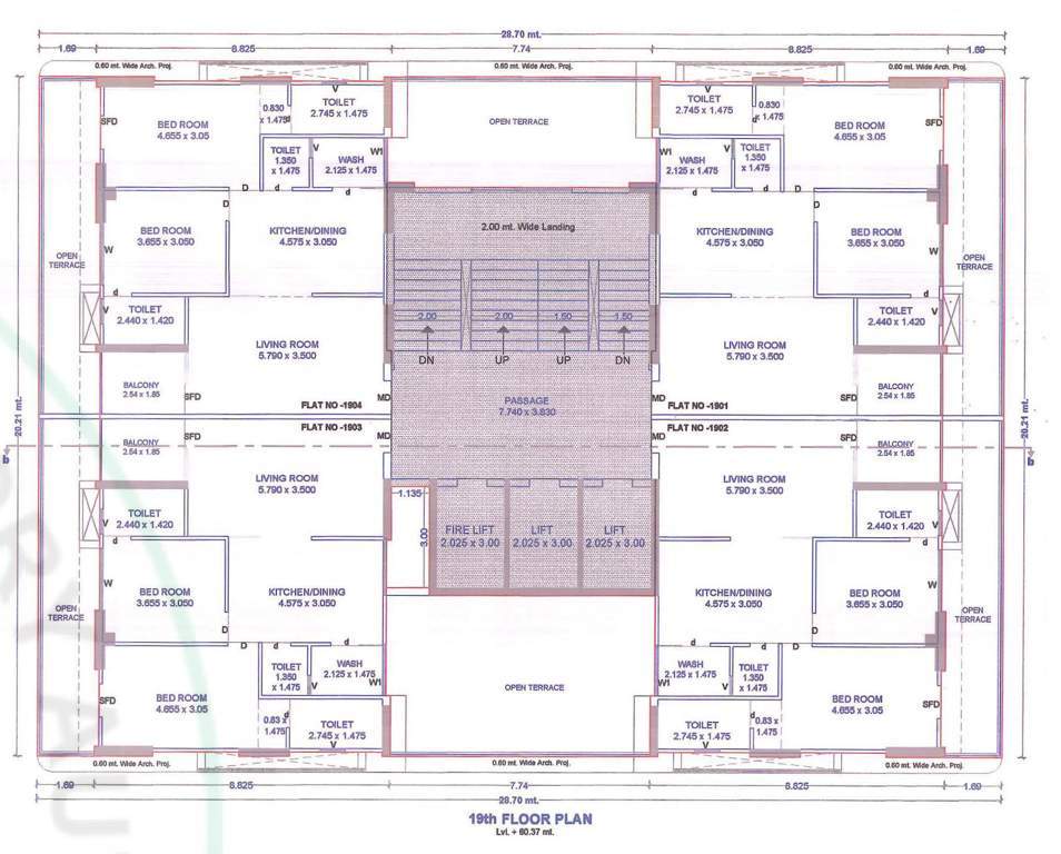  rajhans unica Tower F Cluster Plan for 19th Floor