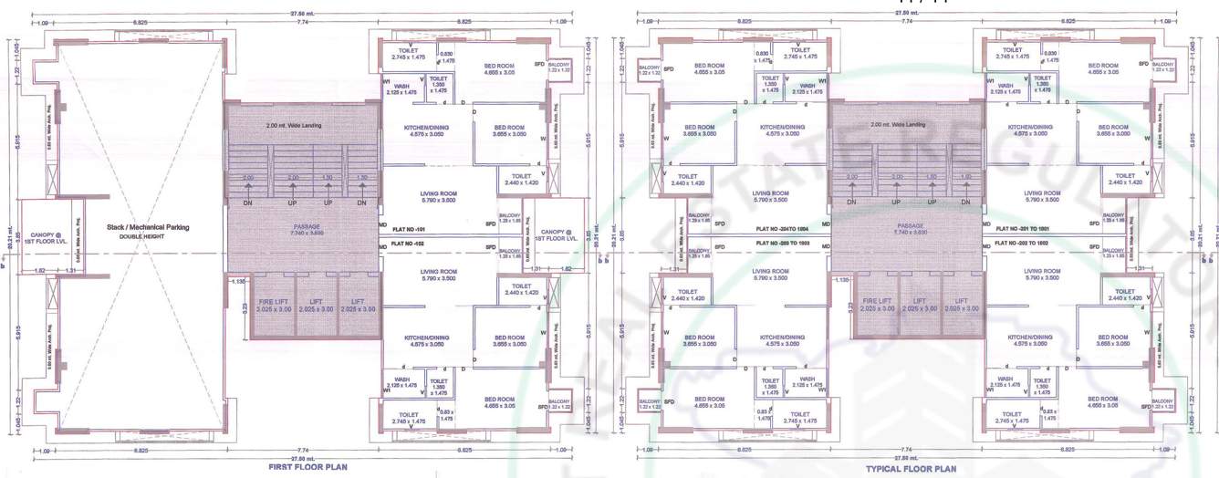  rajhans unica Tower F Cluster Plan from 1st to 18th Floor