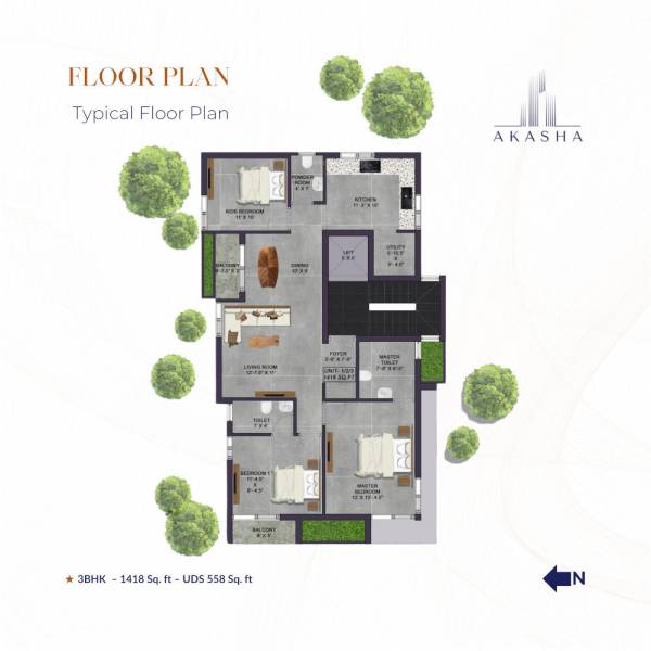  akasha Akasha Cluster Plan from 1st to 3rd Floor