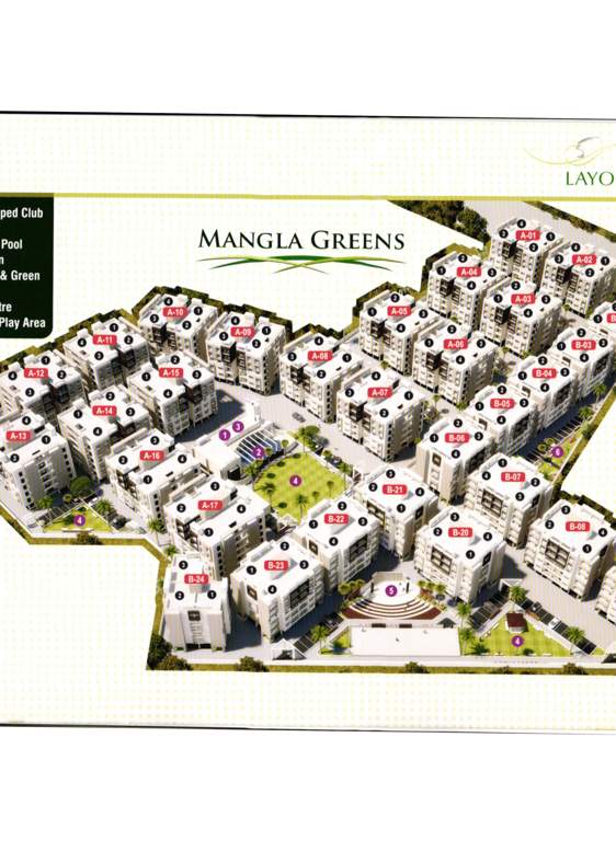  mangla greens project a 14 to a 17 & b 22 Layout Plan