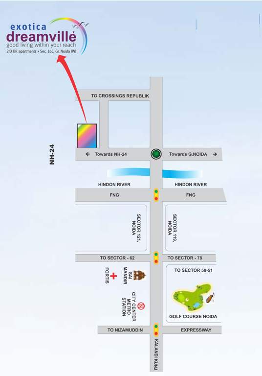 exotica dreamville phase 3 tower t1 and t2 Location Plan