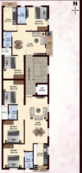  cavery Arjun Cavery Cluster Plan from 1st to 3rd Floor