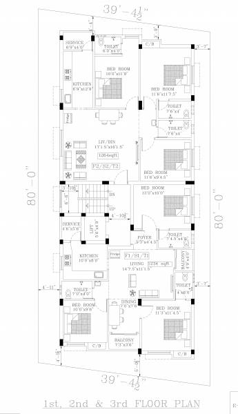  vidhya-flats Vidhya Flats Cluster Plan from 1st to 3rd Floor
