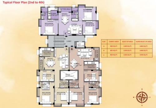  rudra Sun Rudra Cluster Plan from 2nd to 4th Floor