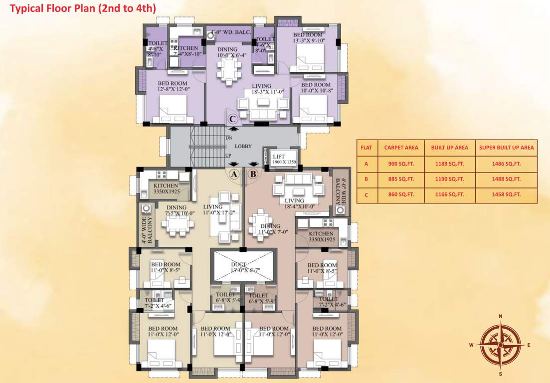  rudra Sun Rudra Cluster Plan from 2nd to 4th Floor