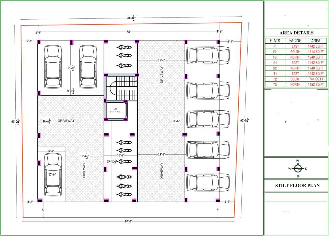  homes flat Homes Flat Cluster Plan for ground Floor