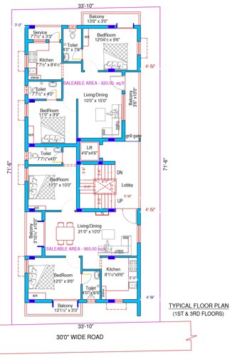 homes-sundar-flat Homes Sundar Flat Cluster Plan from 1st to 3rd Floor