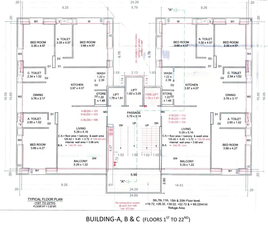  ofira peak Tower Building A Cluster Plan from 1st to 22th Floor