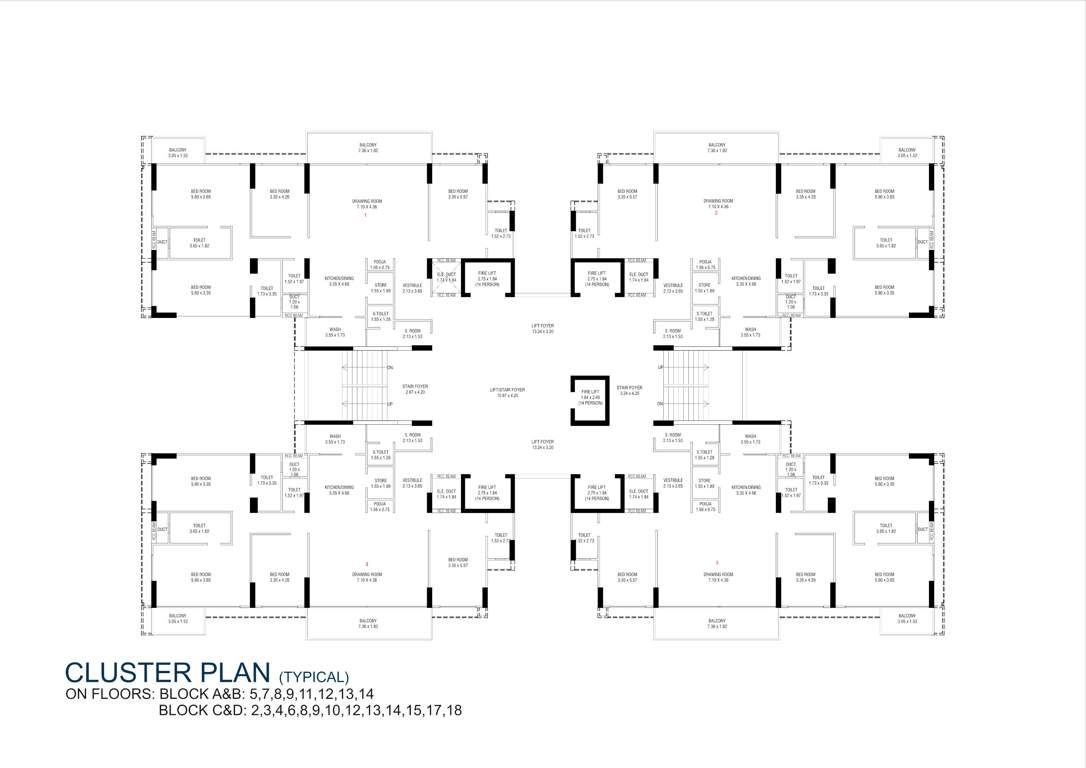  trogon centre court Tower A and B 5, 7, 8, 9, 11, 12, 13 and 14 and C and D 2, 3, 4, 6, 8, 9, 10, 12, 13, 14, 15, 17 and 18  Cluster Plan