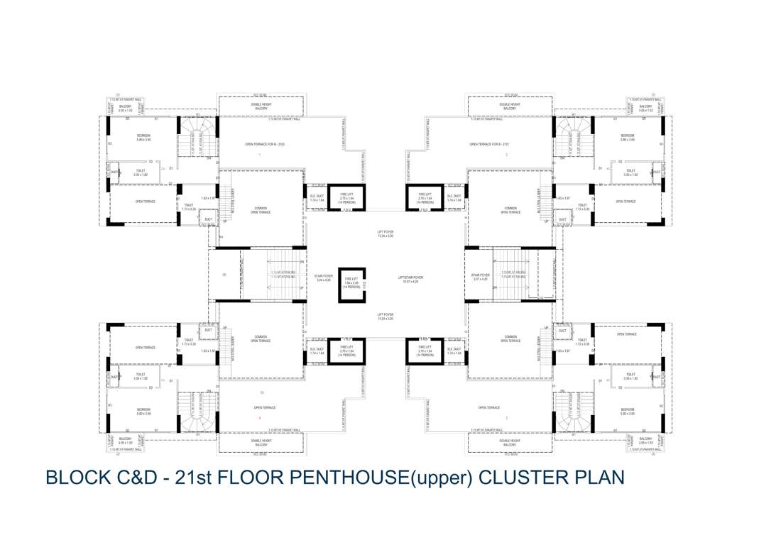  trogon centre court Tower C And 21 Cluster Plan for 21th Floor