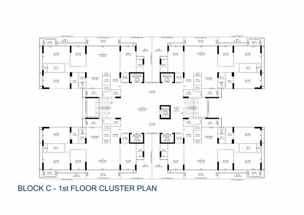  trogon-centre-court Tower C Cluster Plan for 1st Floor
