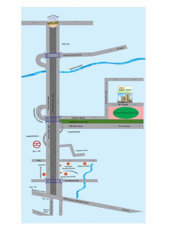  antriksh golf city phase 1 Location Plan
