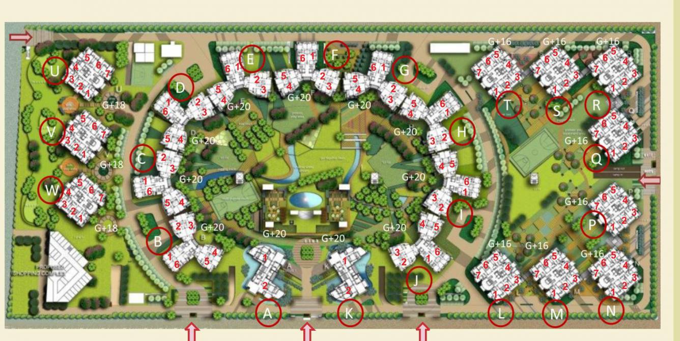  blossom greens phase 5 towers b c & d Master Plan