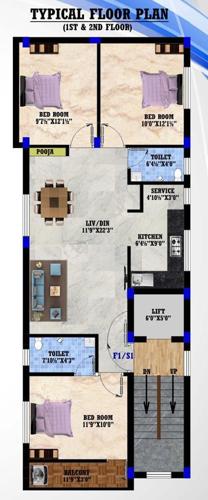  sri-vaikundam SRI Vaikundam Cluster Plan from 1st to 2nd Floor