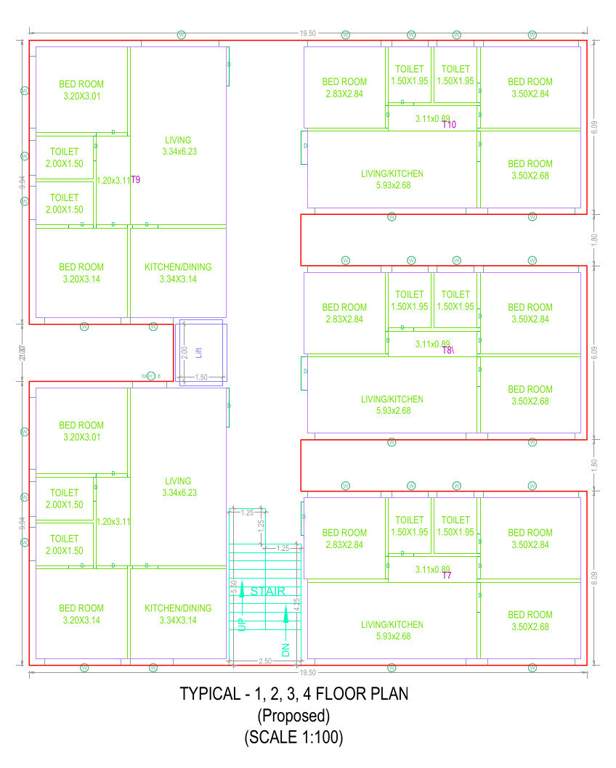  ideal gokulam Ideal Gokulam Cluster Plan from 1st to 4th Floor