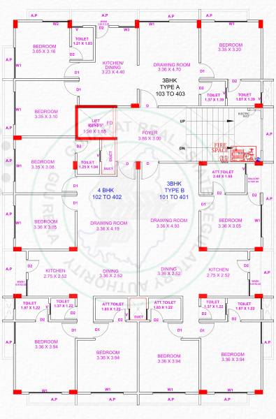  suramya Tower A Typical Cluster Plan