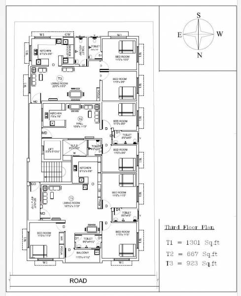  meera-saravanam Meera Saravanam Cluster Plan for 3rd Floor