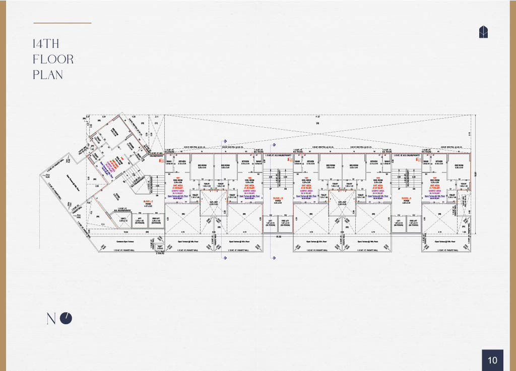  shreeji skyline 2 Tower A, B, C Cluster Plan for 14th Floor