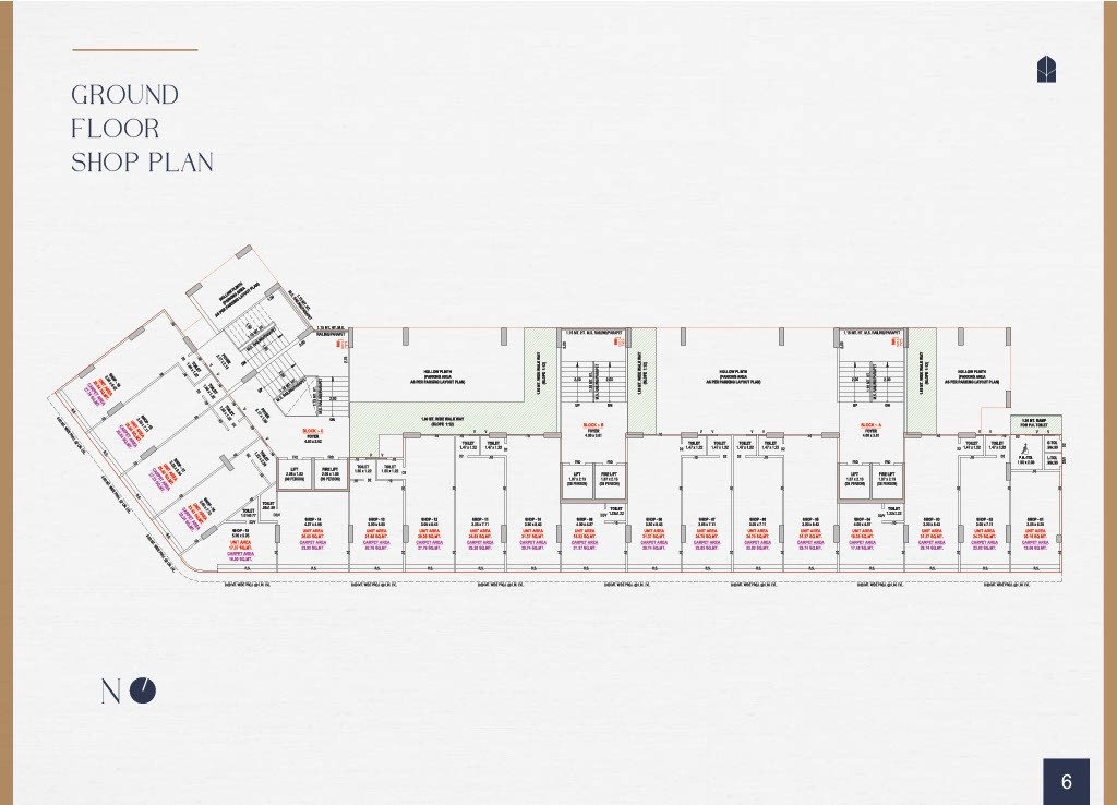  shreeji skyline 2 Tower A, B, C GROUND FLOOR SHOP PLAN  Cluster Plan