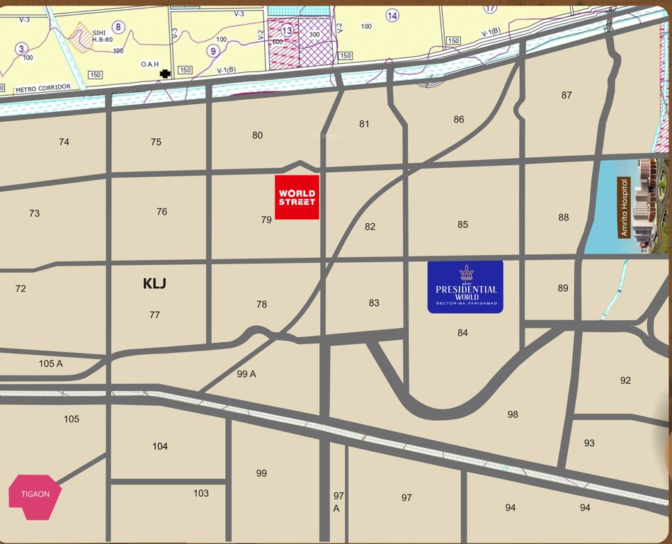  adore presidential world Location Plan