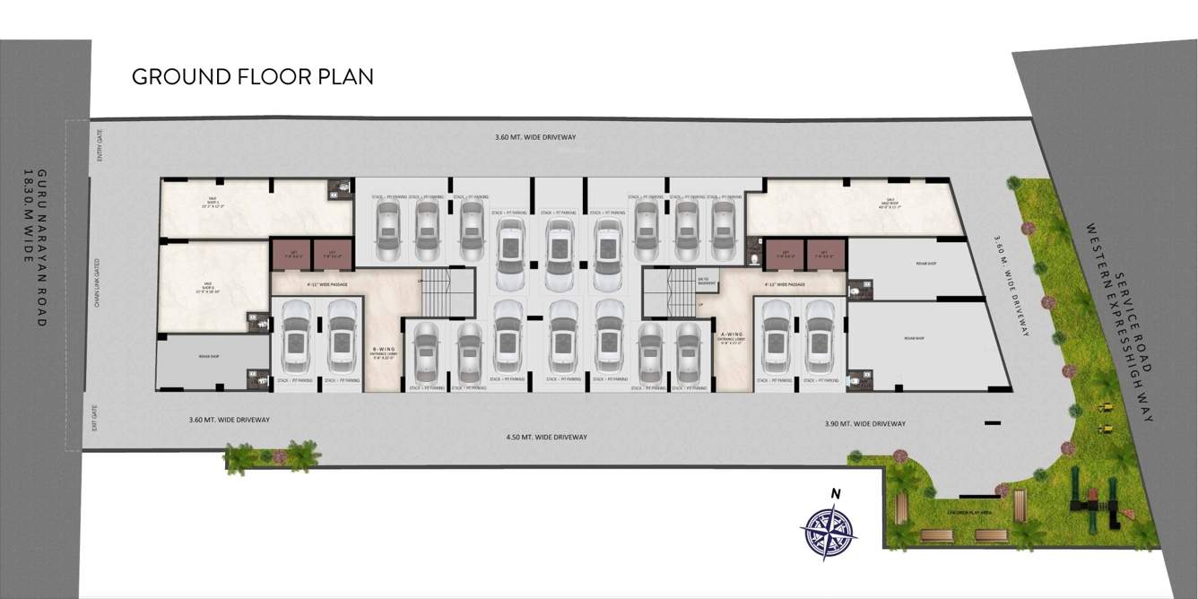  sanghvi aria Tower A And Tower B Cluster Plan for ground Floor