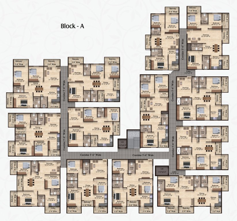  springs Block A Cluster Plan from 1st to 3rd Floor