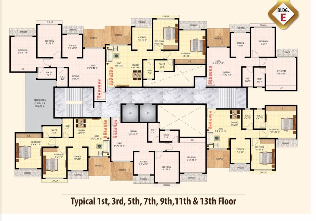  manohar vikas shreeji paraiso E WING Cluster Plan