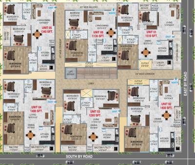  vasavi-pearl Vasavi Pearl Cluster Plan for Typical Floor