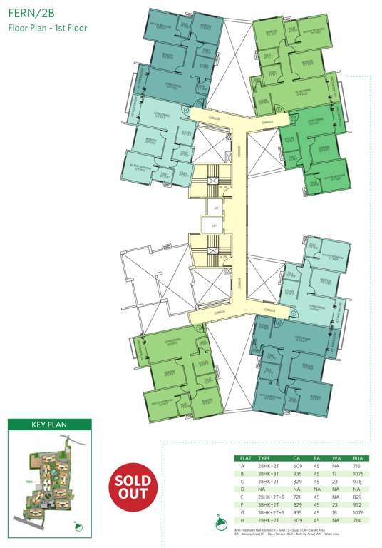  happyville  Fern 2B Cluster Plan for 1st Floor