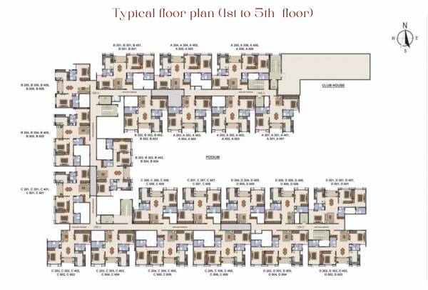  crimson-crest Cluster Plan from 1st to 5th Floor