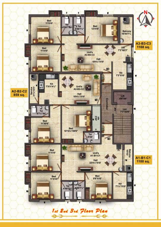  jayram JayRam Cluster Plan from 1st to 3rd Floor