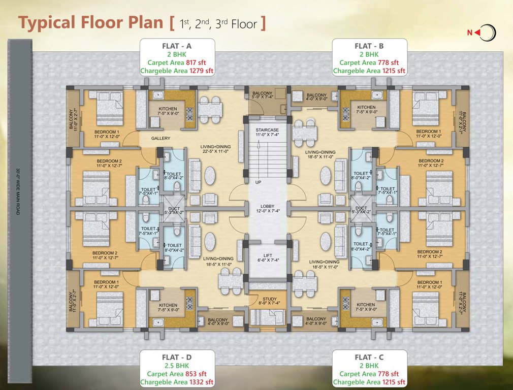  ashoka Cluster Plan from 1st to 3rd Floor