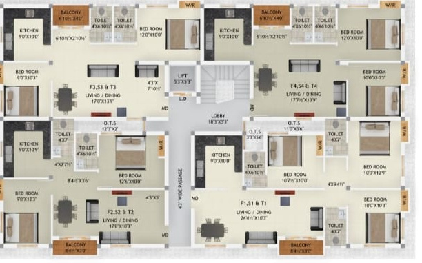  sai murugesh flats Cluster Plan
