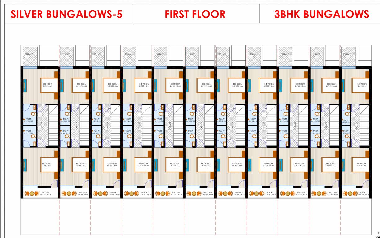 silver bungalows Cluster Plan