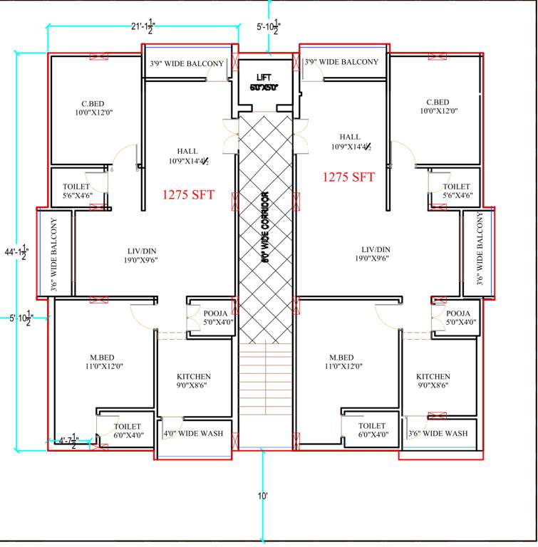  soubhagya meadows Soubhagya Meadows Cluster Plan from 1st to 5th Floor