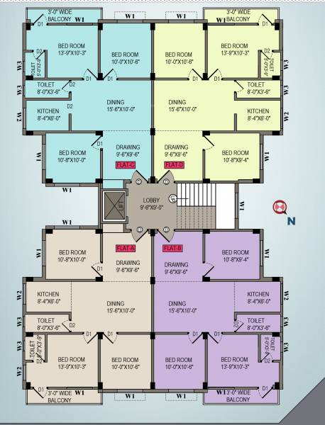  star-apartment Cluster Plan