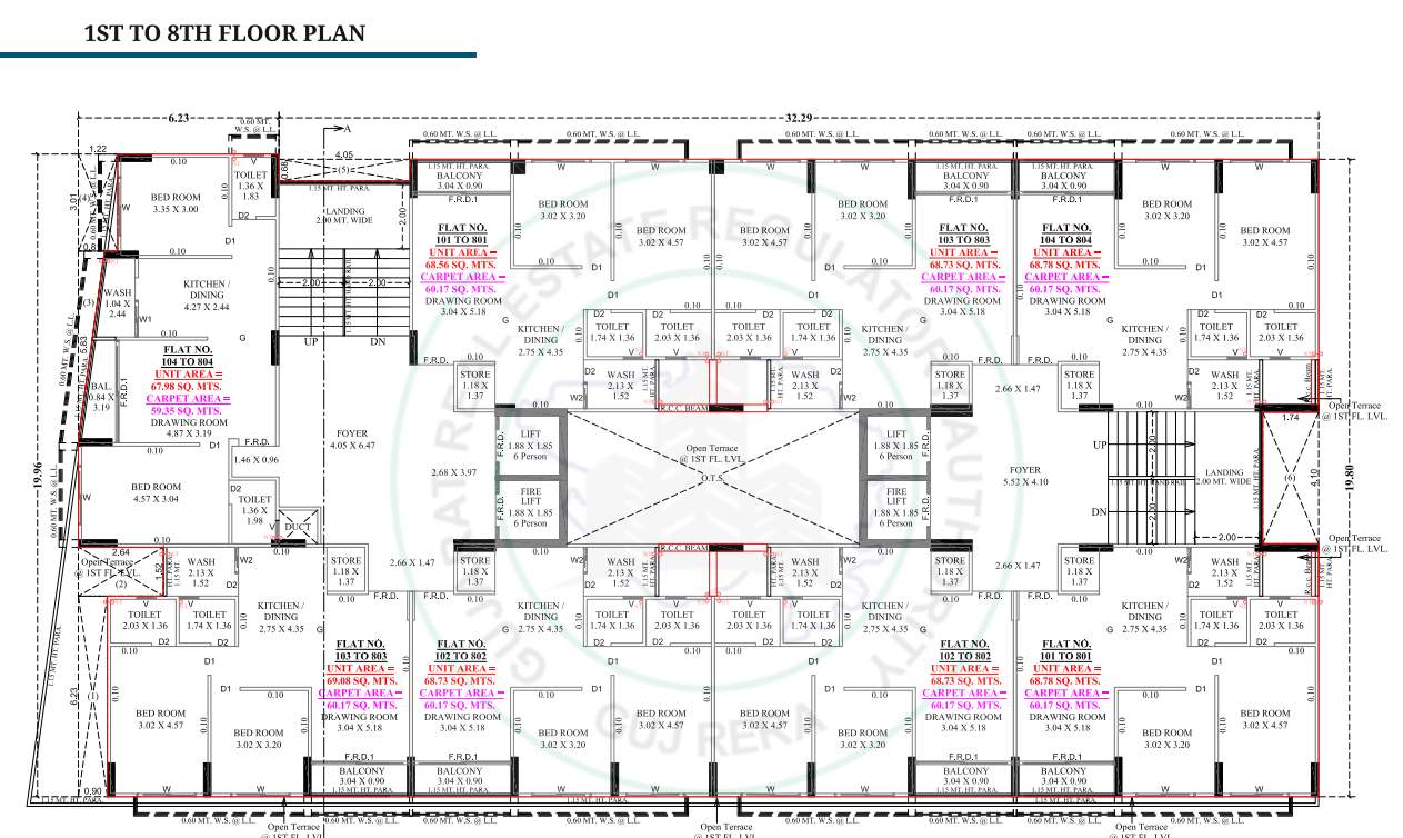 satyagrah solitaire A+B Cluster Plan from 1st to 8th Floor