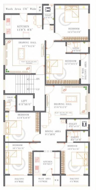  prime Prime Cluster Plan from 1st to 6th Floor