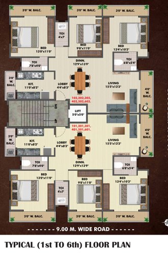 emerald-heights Emerald Heights Cluster Plan from 1st to 6th Floor