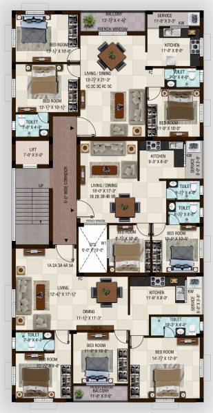  adore Adore Cluster Plan from 1st to 5th Floor